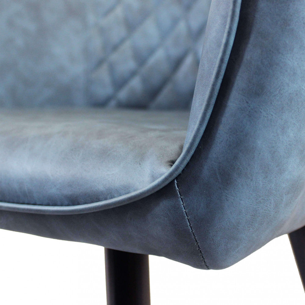 Sedia poltrona da interno con struttura in metallo e seduta larga imbottita rivestita in ecopelle Chair XL