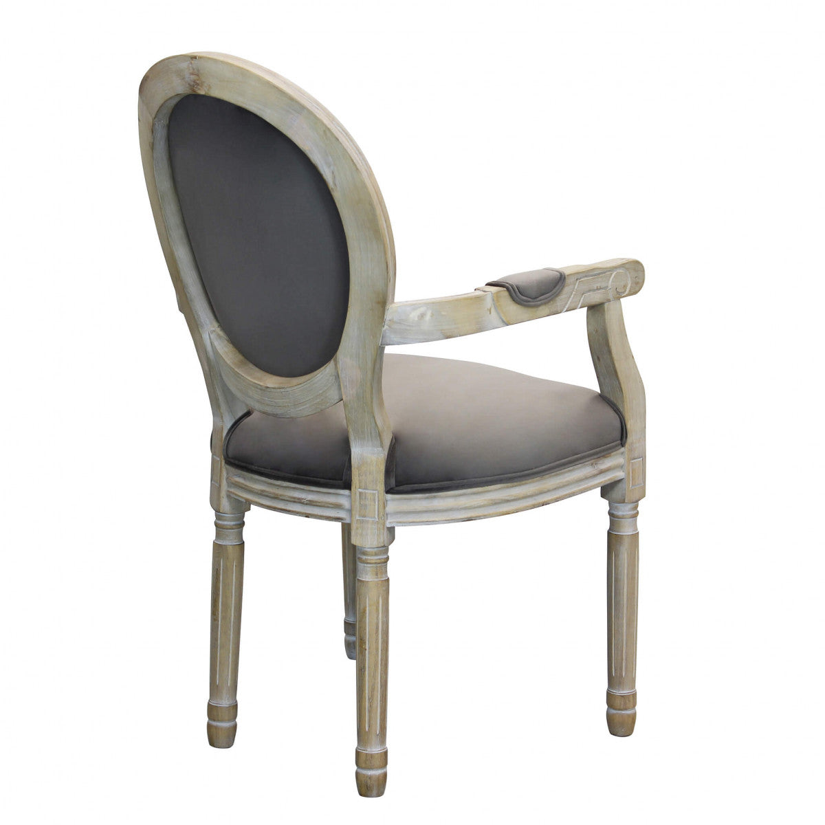 Sedia poltrona da interno in legno ed ecopelle con seduta e schienale imbottiti Provenza