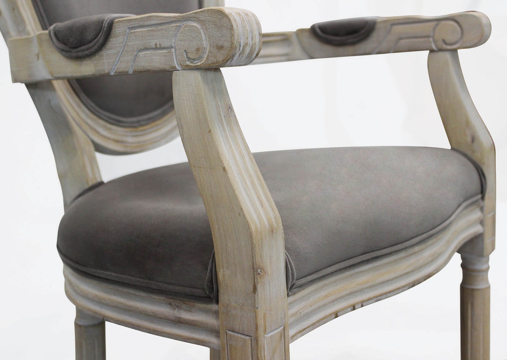 Sedia poltrona da interno in legno ed ecopelle con seduta e schienale imbottiti Provenza